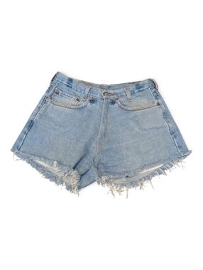 Levi's Light Blue Frayed Jean Shorts